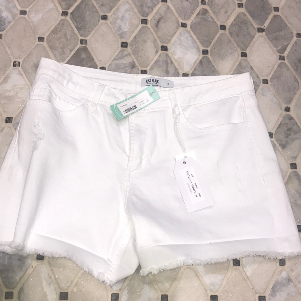 Denim Shorts White